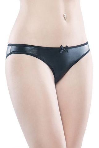 Wet Look Crotchless Panty in OS