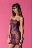 Purple Flowers and Swirls Mini Tube Dress in OS