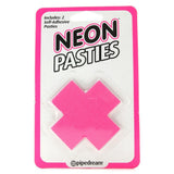Neon Vinyl 'X' Pasties in Pink