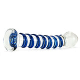 Blue Spiral Glass Dildo