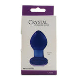 Crystal Premium Glass Small Butt Plug in Blue