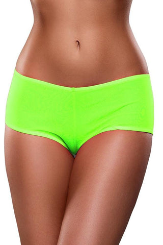 Neon Green, Blacklight Reactive Mesh Boy Short in L/XL
