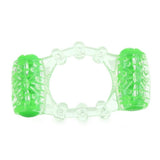 Color Pop Quickie Two-O Double Pleasure Cock Ring in Green