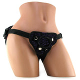 Harness the Moment Velvet Strap-On Corset in Purple