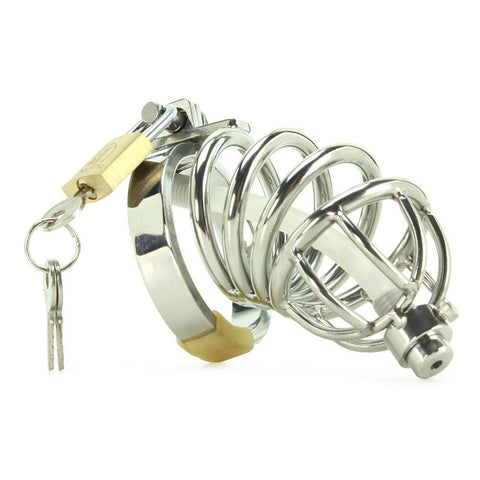 Repressor Locking Chastity Cage & Flexible Urethral Plug