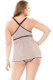 Kassidy Dusty Rose Cami and Panty with Lace Detail in 3X