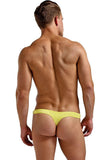 Yellow Silk Mini Pouch Thong in M