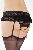 Black Lace Panty with Ruffled Skirt in OSXL