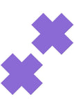 Neon Vinyl 'X' Pasties in Purple