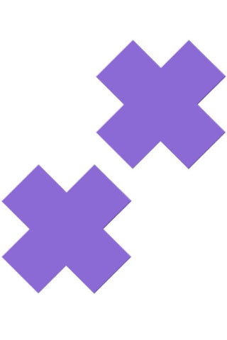 Neon Vinyl 'X' Pasties in Purple