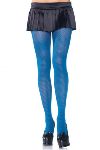 Royal Blue Honeycomb Knit Tights in OS