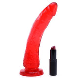 Basix Slim 7 Inch Dildo in Red