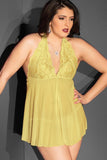 Lace & Sheer Babydoll in OSXL