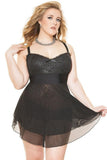 Double Layered Sheer Babydoll in 3X/4X