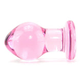 Crystal Premium Glass Small Butt Plug in Pink