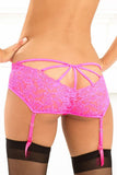 Crotchless Spider-Back Lace Garter Panty in S/M