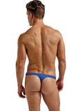 Cobalt Blue Silk Pouch Thong in M