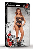 Polka Dot & Floral Lace Bra, Cincher & Panty in L/XL