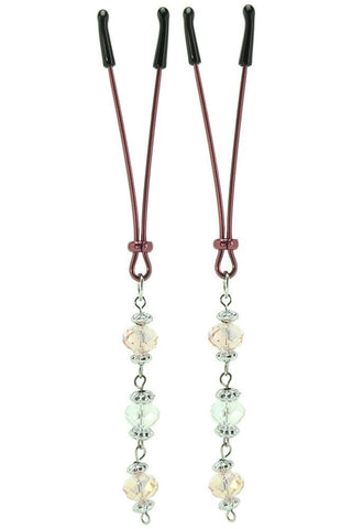 Pink Tweezer Clamps with Pink Beaded Tassels