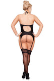 Liquid Onyx Double Keyhole Merry Widow & G-String in OSXL