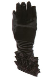 Ruffled Satin Gloves in OS