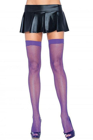 Nylon Fishnet Thigh Highs in OS