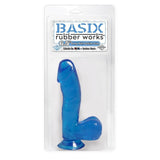 Basix 6.5 Inch Suction Base Dildo in Blue