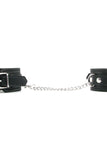 X-PLAY Chained Leather Ankle Cuffs in Black