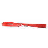 Bound Leather Leash in Red