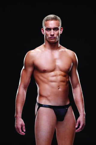 Black Wetlook Bareback Athletic Jock in M/L