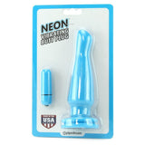 Neon Vibrating Butt Plug in Blue