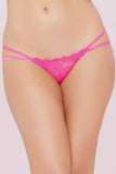 Hot Pink Floral Lace Open Back Panty in M