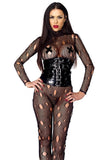 Pain Distressed Fishnet Catsuit in M/L