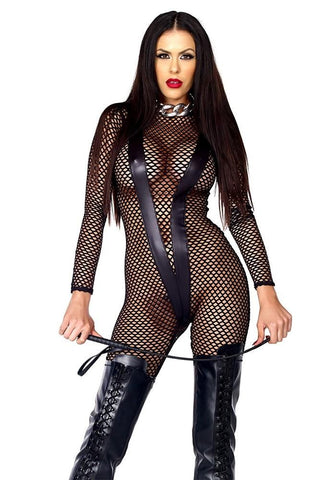 Fixation Fishnet Catsuit in M/L