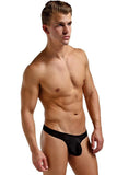 Black Silk Mini Pouch Thong in M