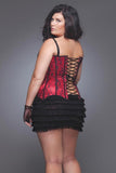 Red With Desire Corset & Garters in 1X/2X