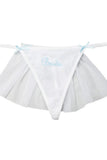 Bridal Thong with Veil and Bluebird Embroidery in L/XL