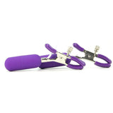 10 Function Vibrating Nipple Clamps in Purple