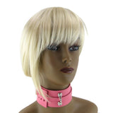 Bondage Basics Leather Collar in Pink