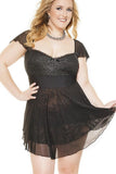 Double Layered Sheer Babydoll in 1X/2X