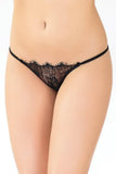Black Eyelash Lace Open Back Panty in OS