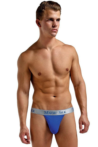 Cobalt Blue Silk Micro Thong in S