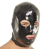 Fetish Fantasy Wet Look 3-Hole Hood Large in Black