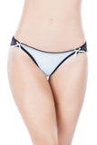 Black and Aqua Lace Back Crotchless Panty in OS