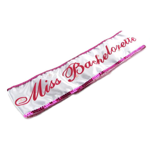 Miss Bachelorette Flashing Sash in White