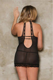 Lavender Mesh & Lace Overlay Chemise in 1X
