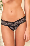 Crotchless Lace V-Thong Black in M/L