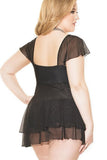 Double Layered Sheer Babydoll in 1X/2X