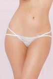 Bright White Floral Lace Open Back Panty in L