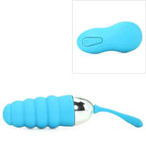 Twistty Wireless Contour Silicone Egg Vibe in Neon Blue